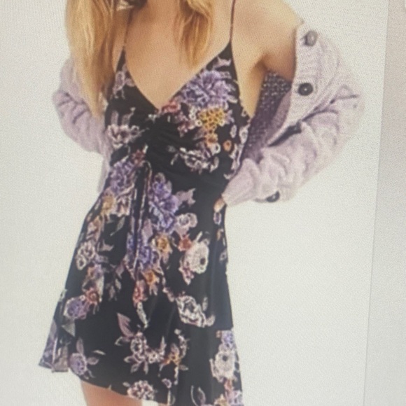 NWT Free People Happy Heart Floral Mini Dress - Picture 1 of 1